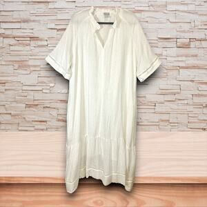 Chico's Cotton Nightgown Sleep Dress White Lace Hem Size 3 (XL) EUC